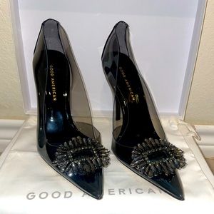 Good American Cinder-f*cking Rella Pumps Size 8.5 Light Smoke GA275JP-X